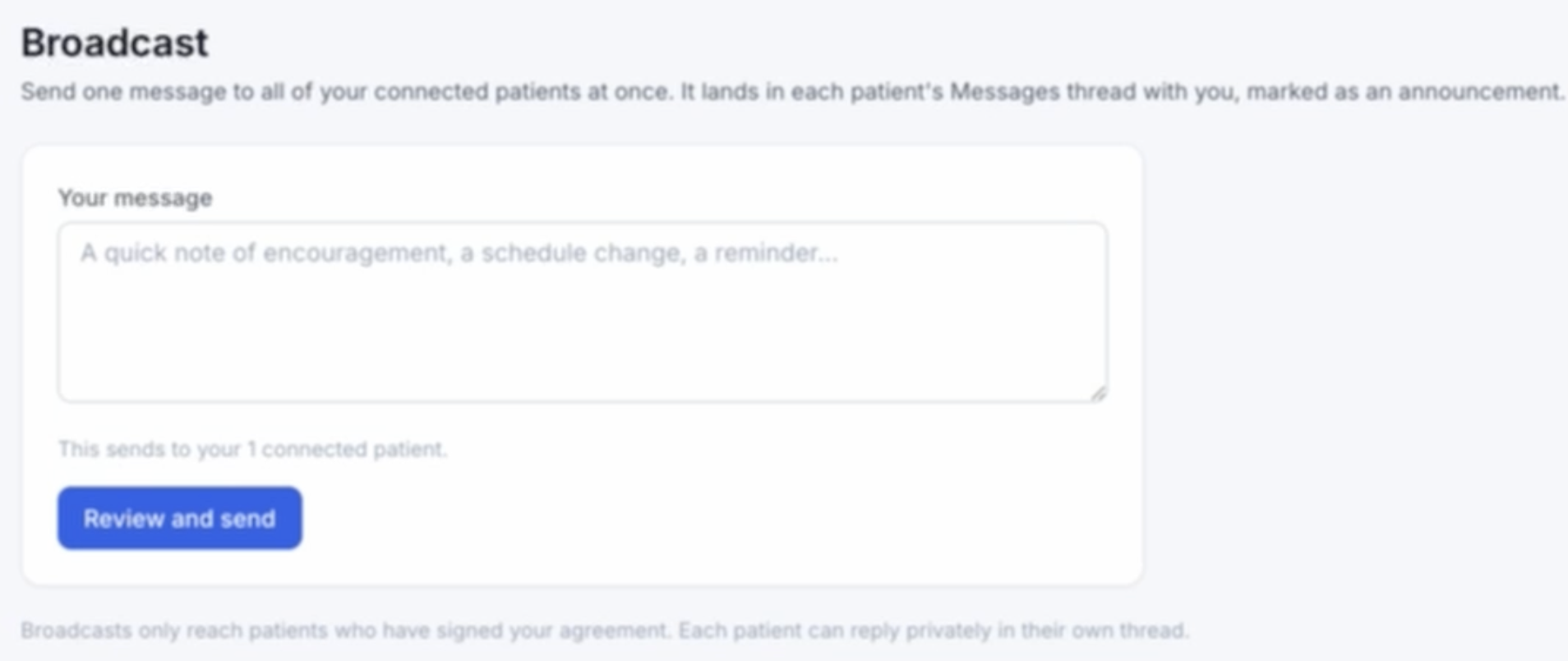 Clinician dashboard: Messaging & announcements
